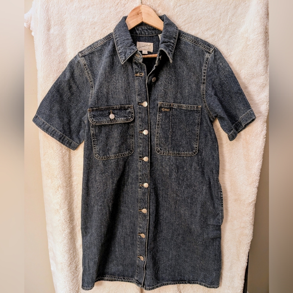 Universal Thread Denim Shirt Dress Women’s Small | Button Down Utility Pockets